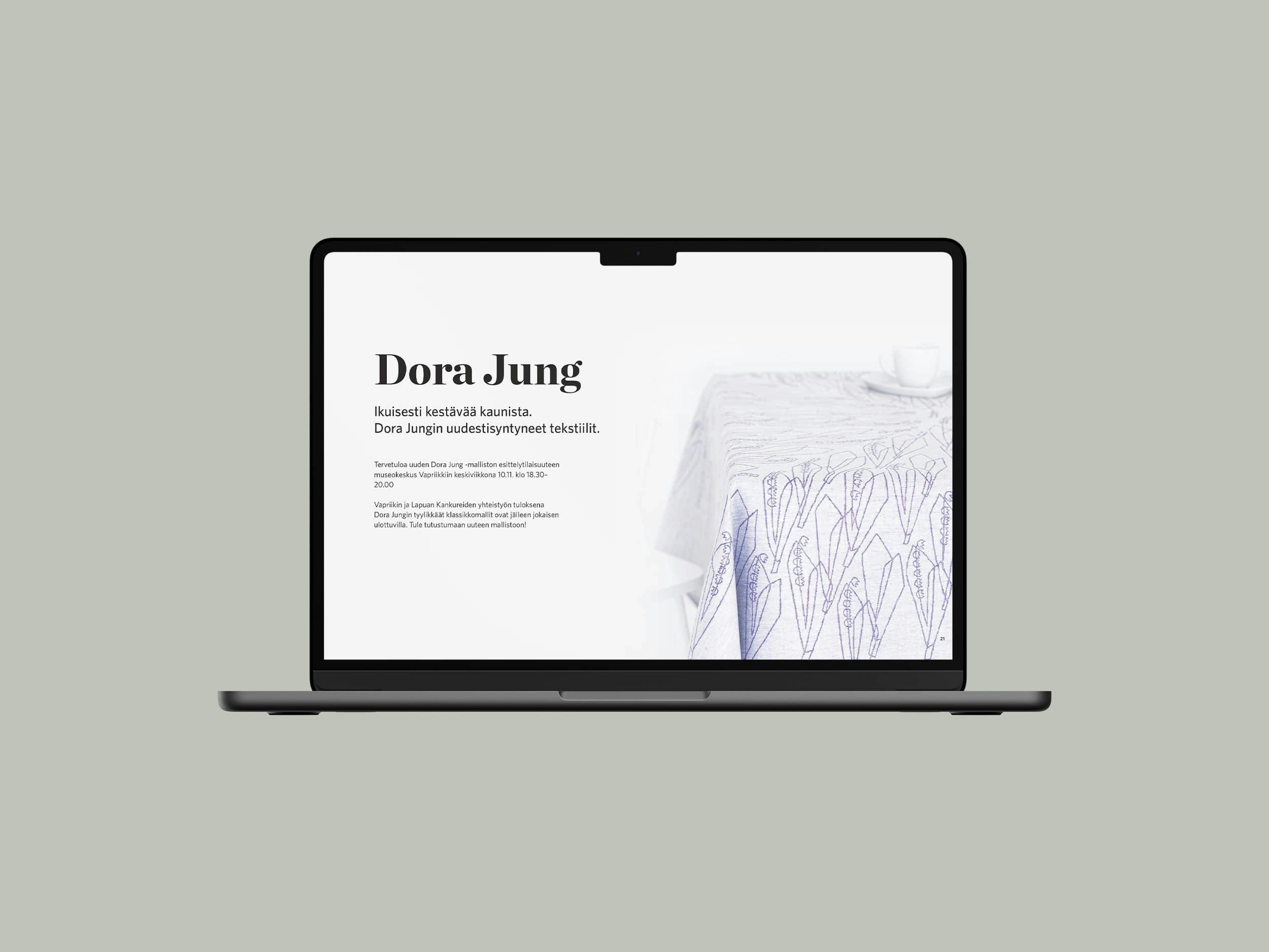 Vapriikki Dora Jung landing page