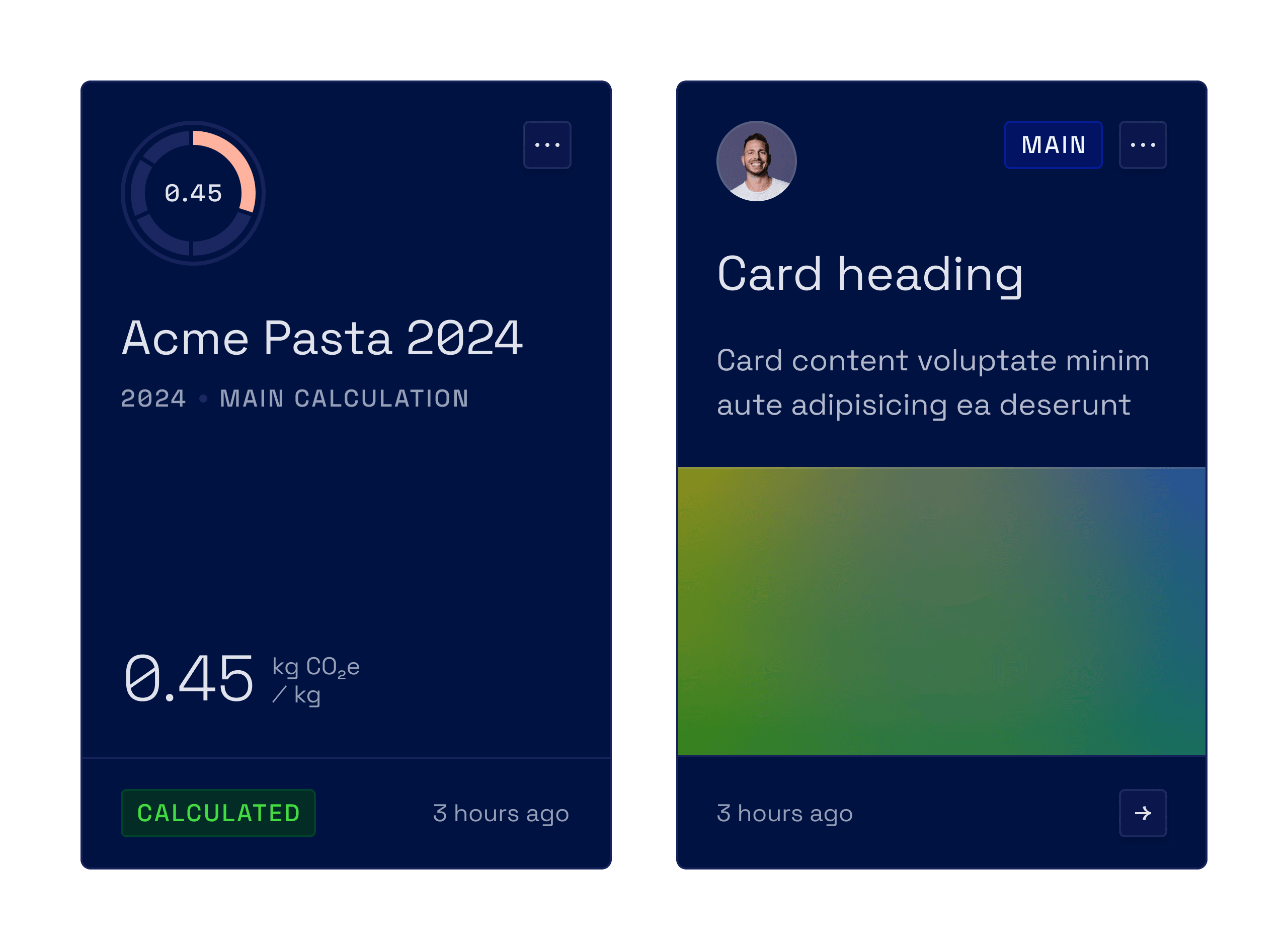 Biocode design system cards component