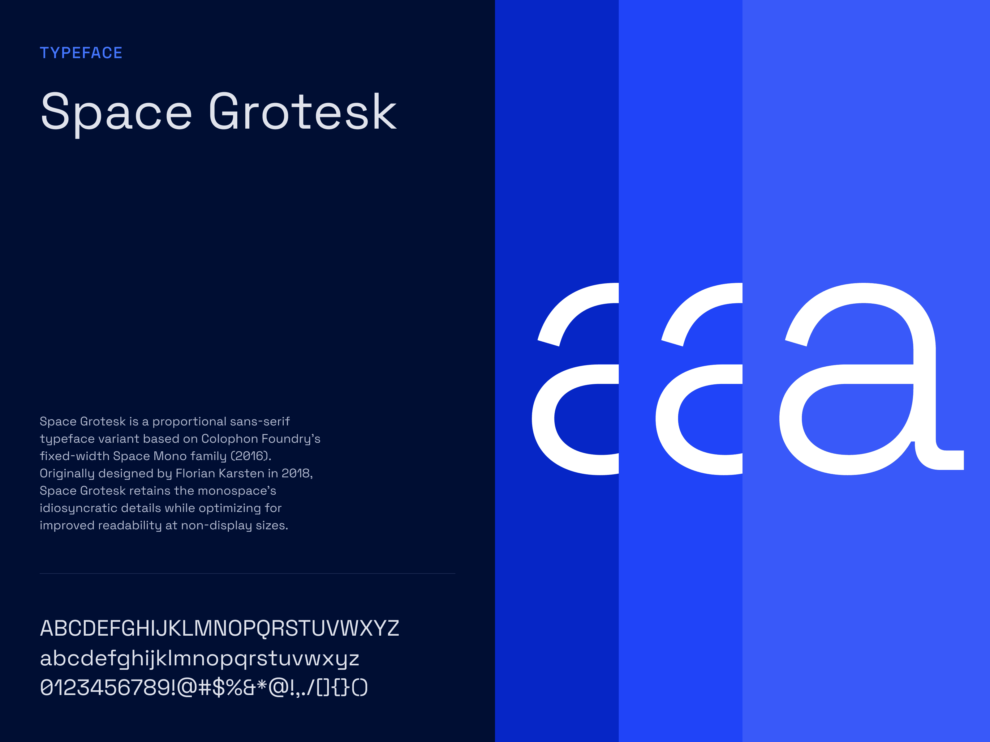 Biocode design system typeface: Space Grotesk