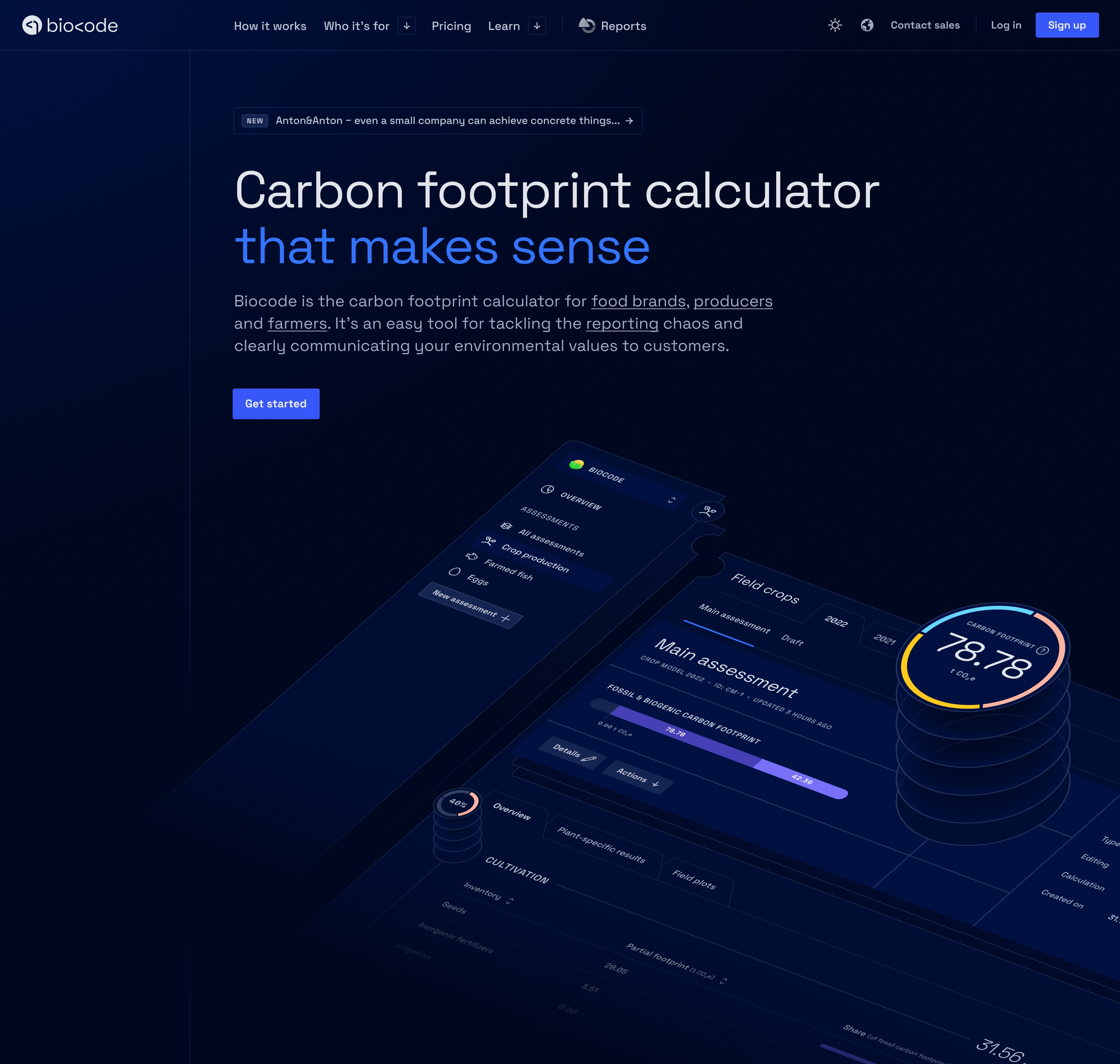 Biocode homepage with isometric Biocode application