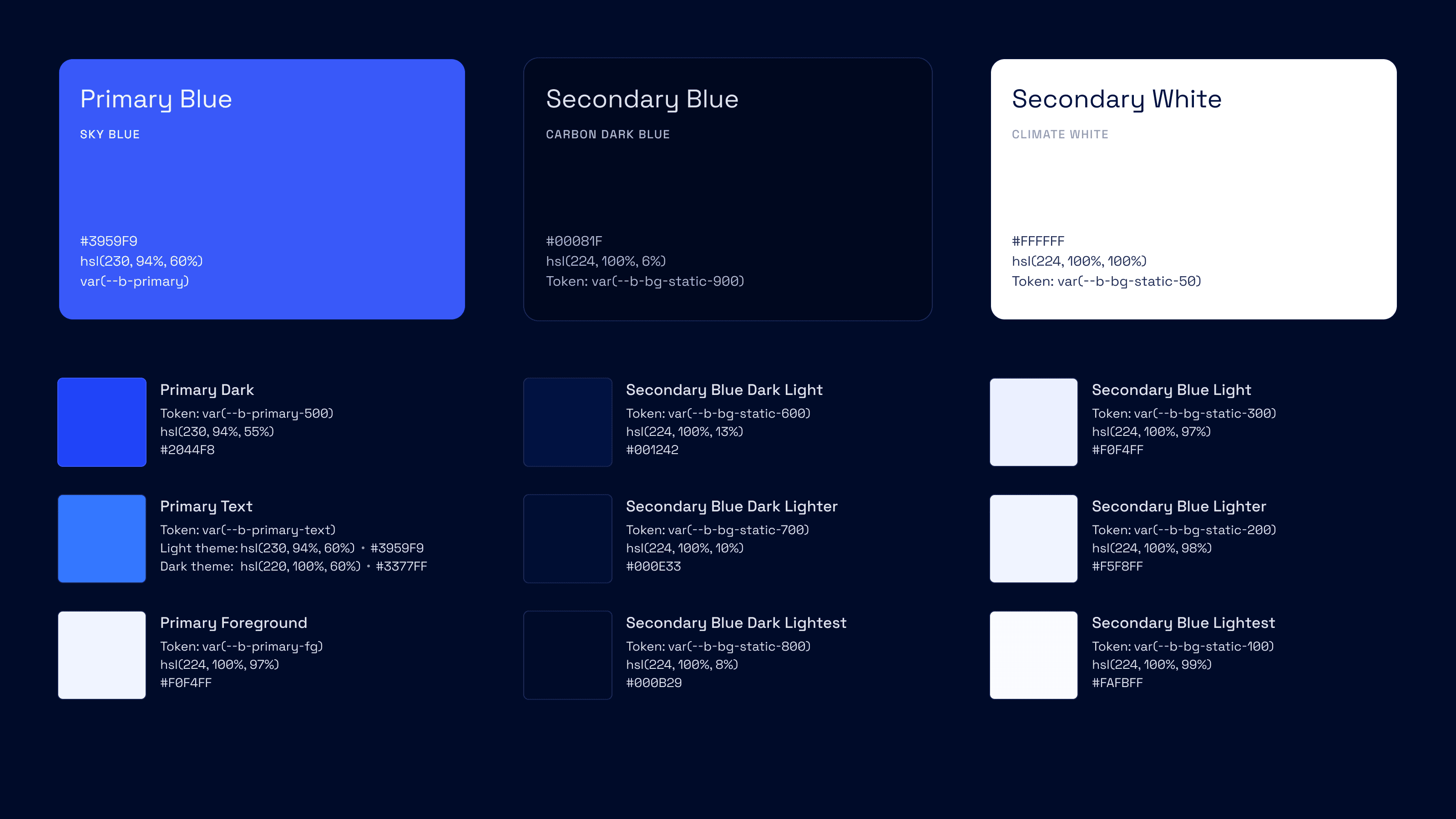 Biocode design system color tokens